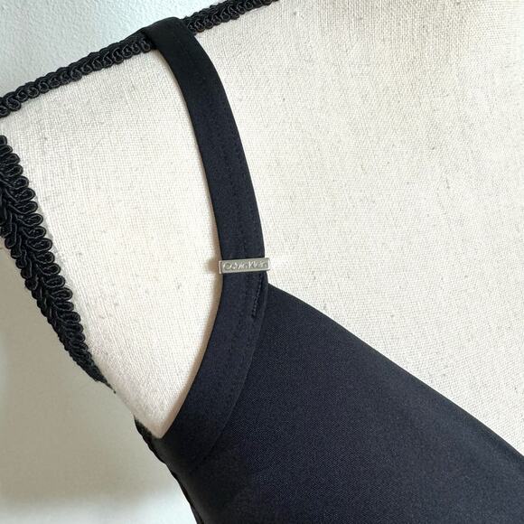 Calvin Klein Black Ruched Tummy Control Tankini Top Women's XS NWT - Picture 4 of 8